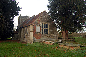 Hulcote church from the south-east December 2011